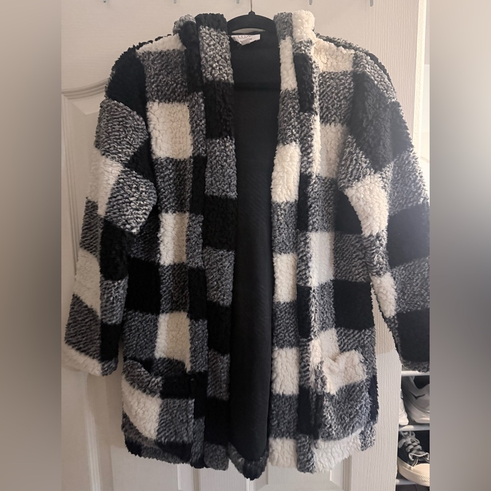 Plaid Black and White Women's Jacket